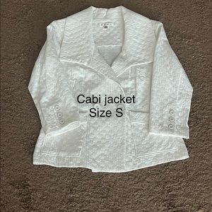 Cabi white textured blazer